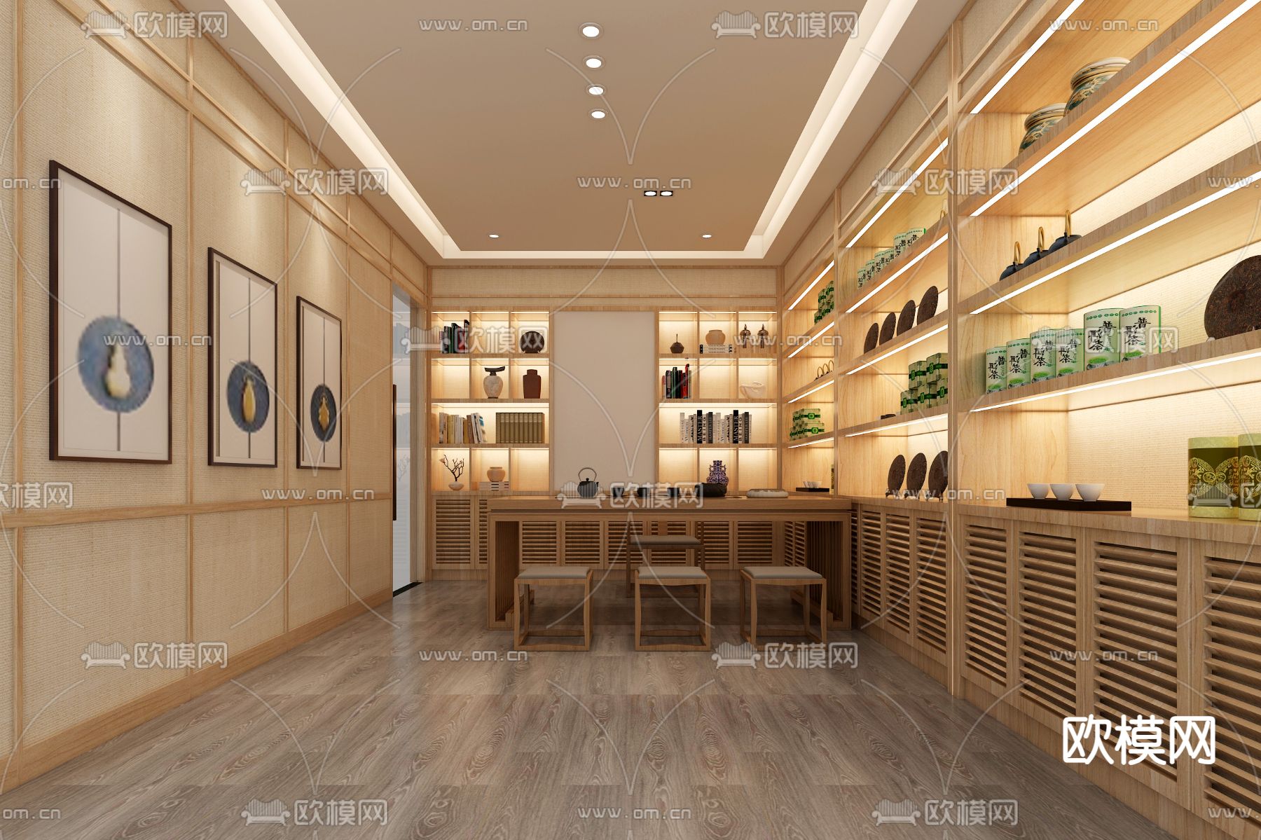 现代茶叶店3d模型