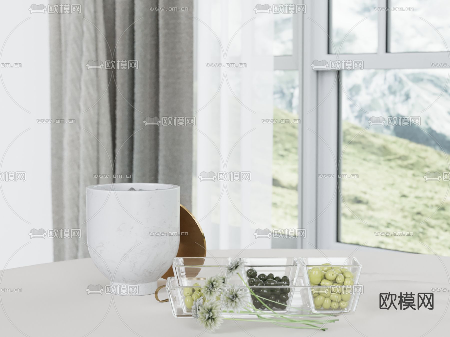 水果 果盘 饮具su模型下载（渲染图2）