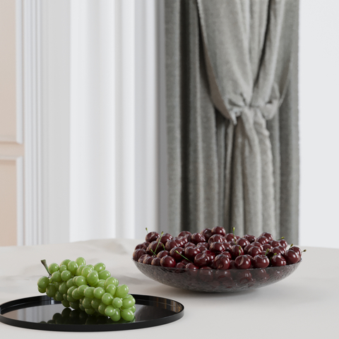  果盘 葡萄 提子su模型 