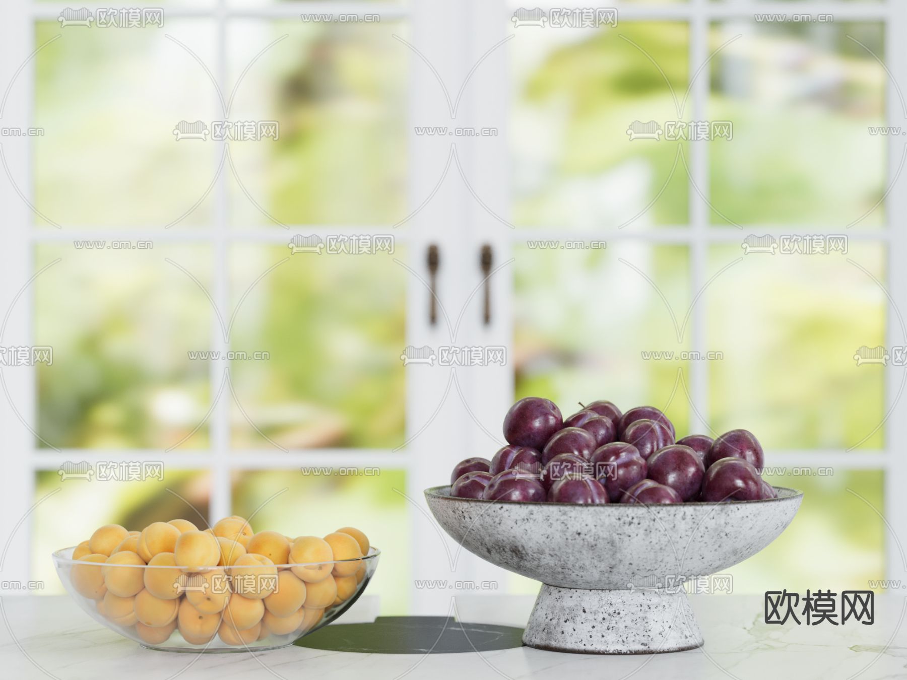 水果 果盘 车厘子 杏su模型下载（渲染图2）