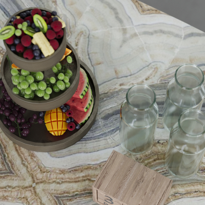  水果 果盘 提子 猕猴桃 车厘子=su模型 