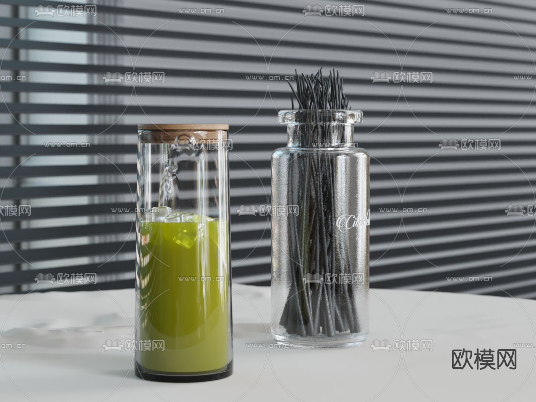 玻璃瓶 饮料模型下载（渲染图2）