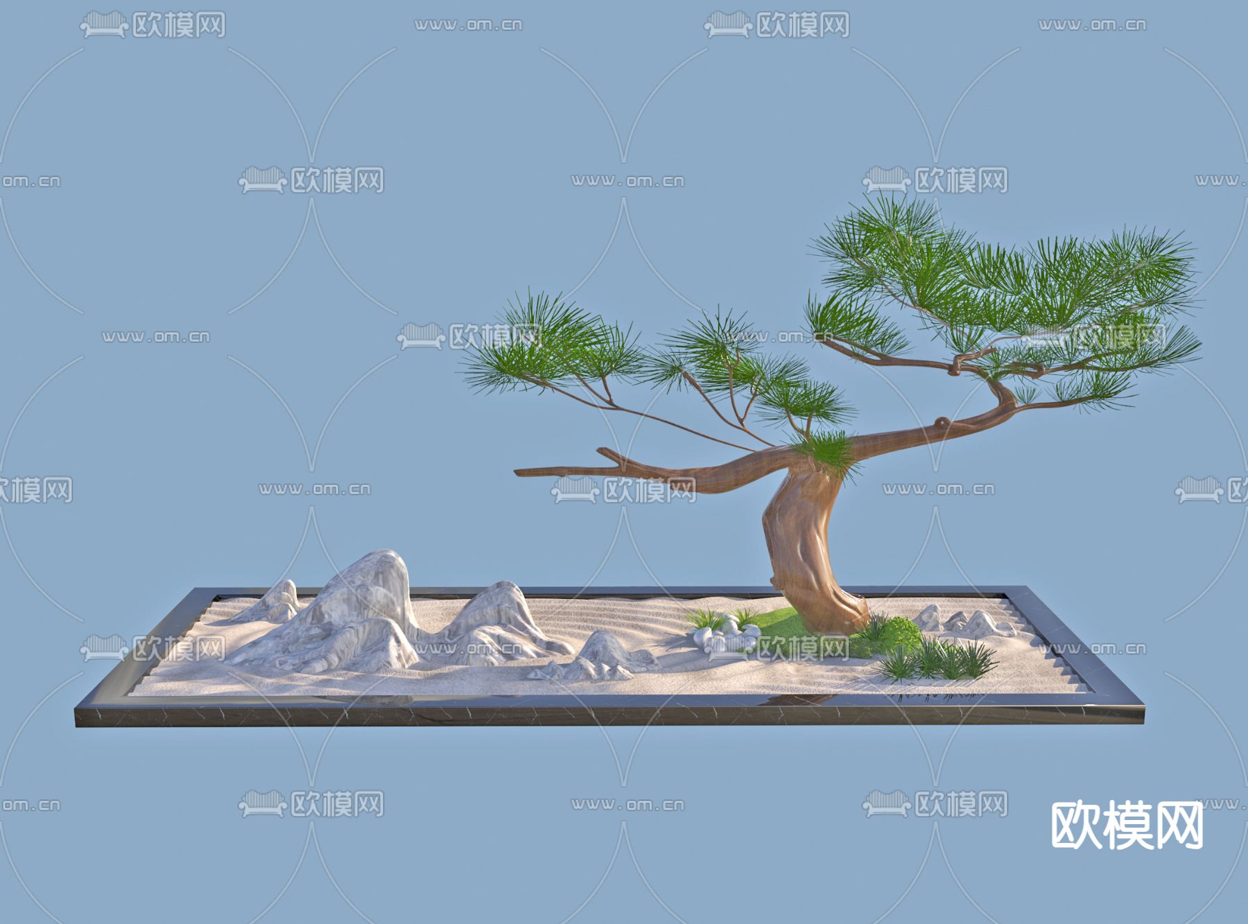 新中式景观小品3d模型下载