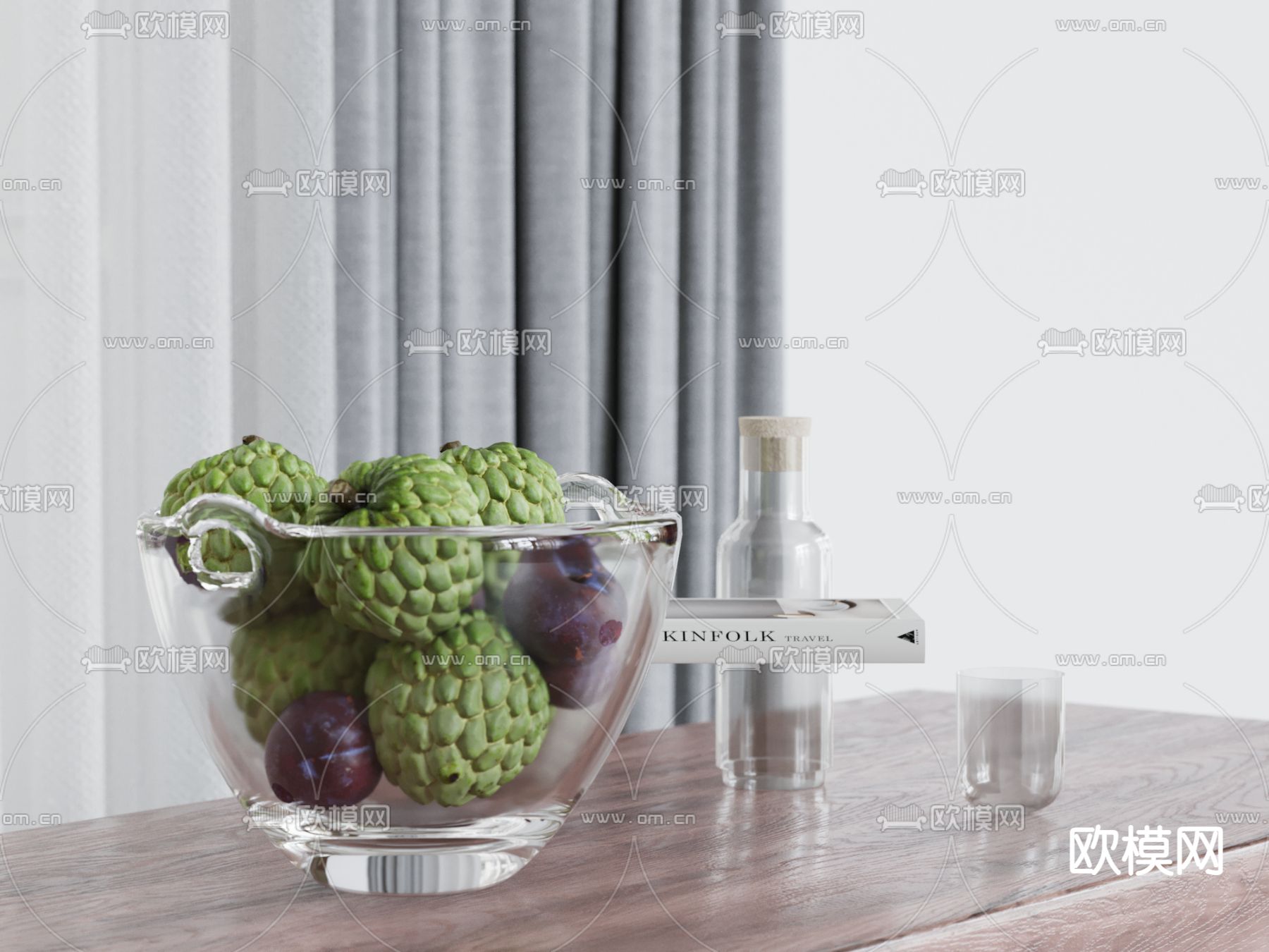 水果 果盘 饮具su模型下载（渲染图2）