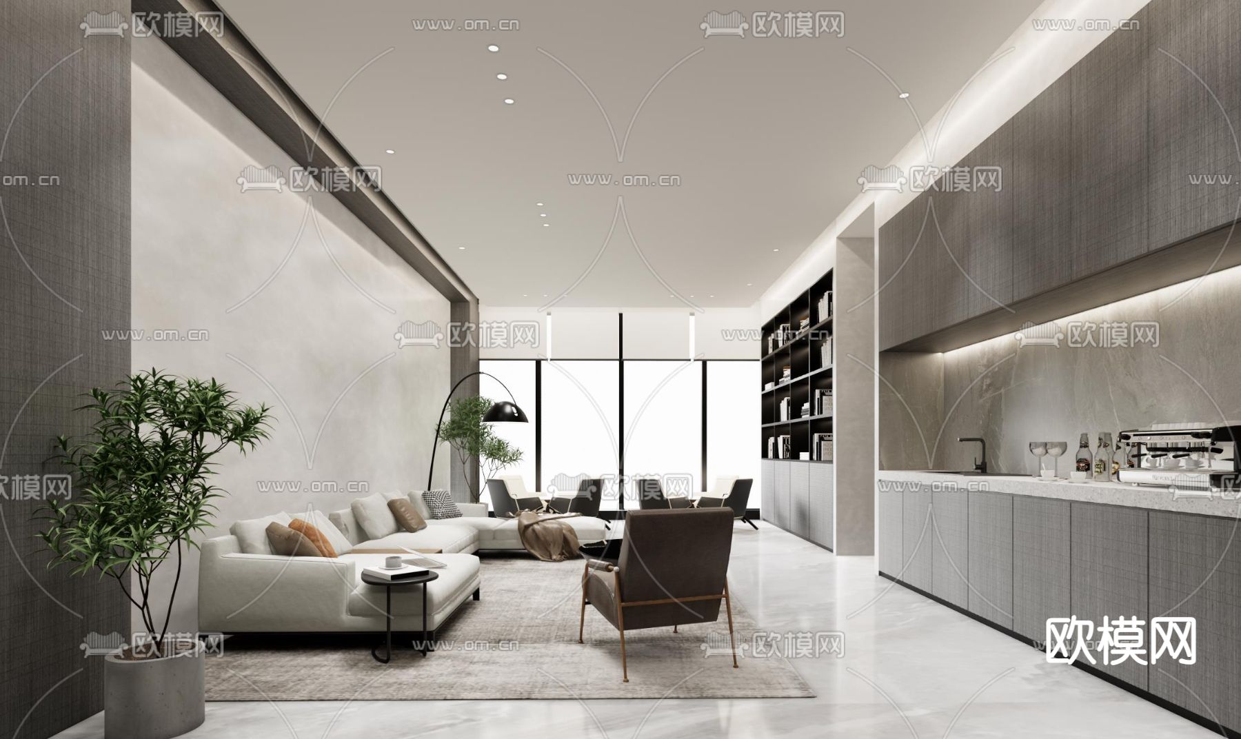 办公休息区 茶水间3d模型下载