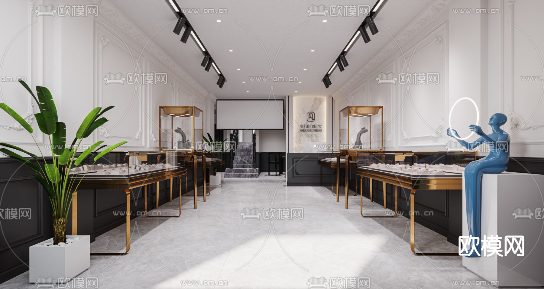 法式珠宝店3d模型下载（渲染图1）