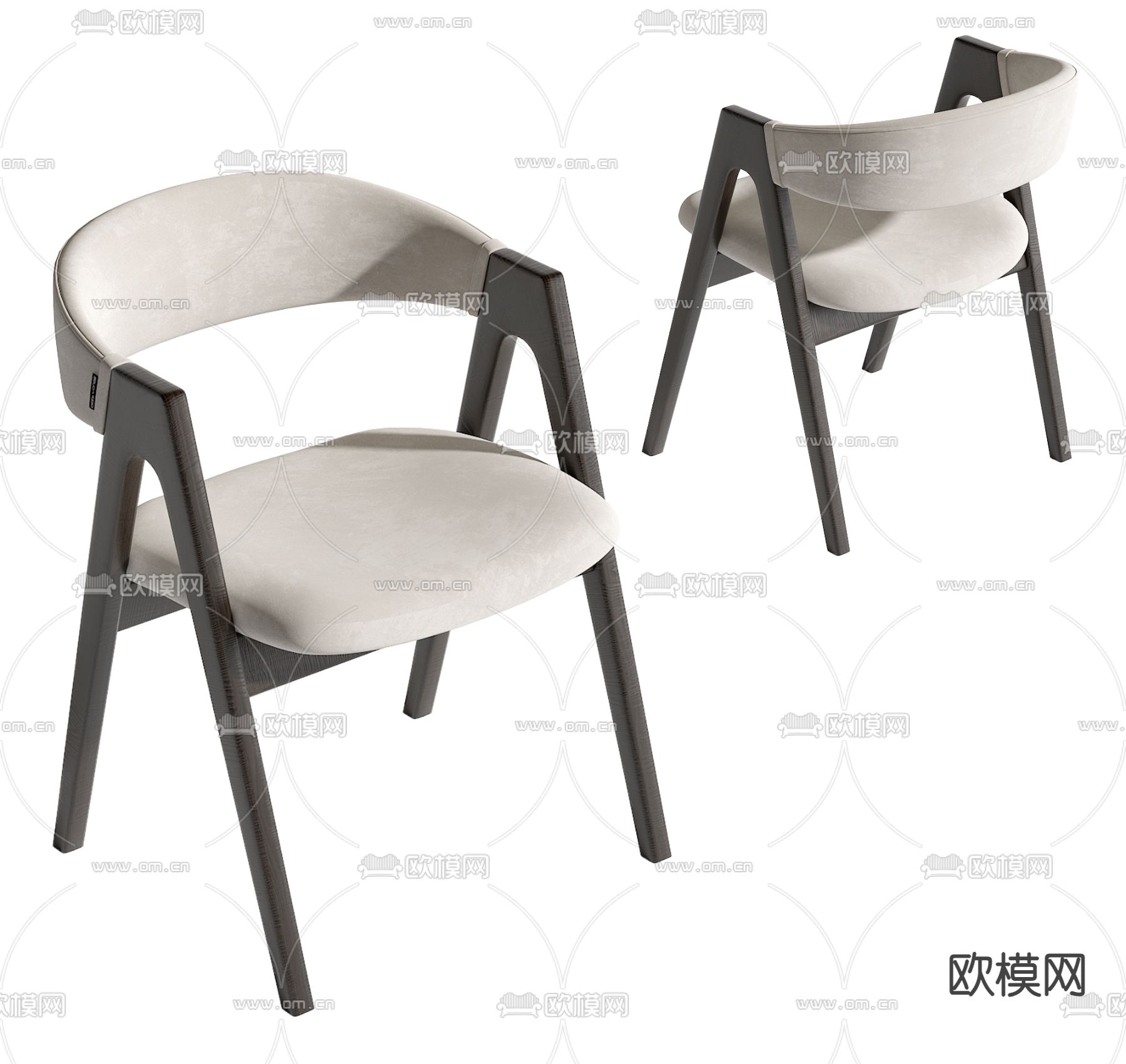 现代单椅 椅子 餐椅su模型下载（渲染图2）