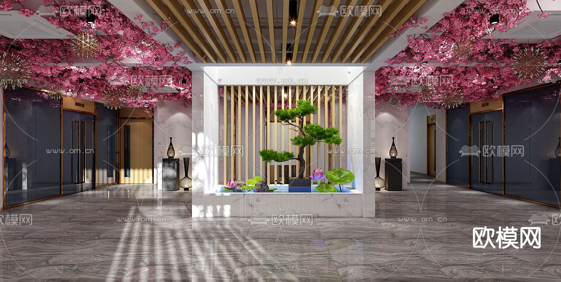 新中式美容院 SPA店3d模型下载（渲染图2）