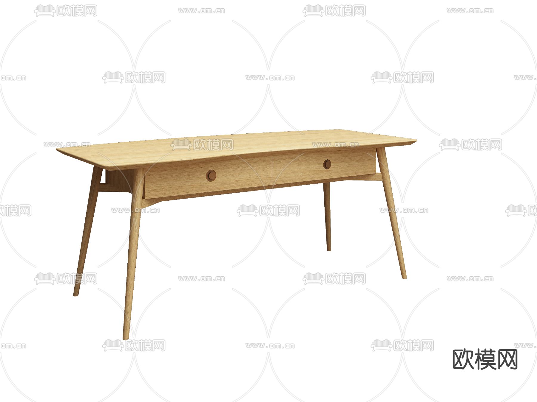 日式书桌 写字台3d模型下载