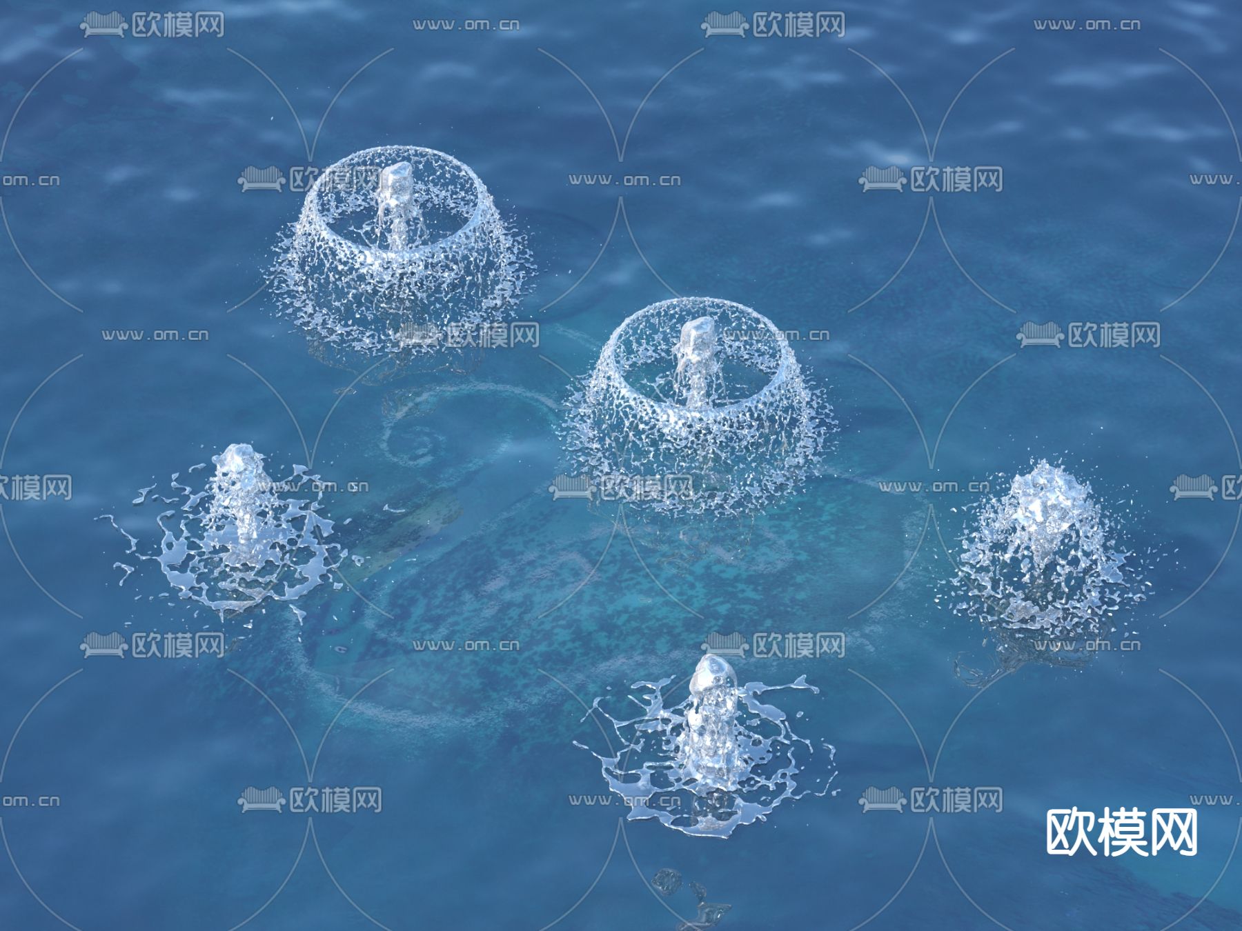 喷泉 涌泉 水景3d模型下载