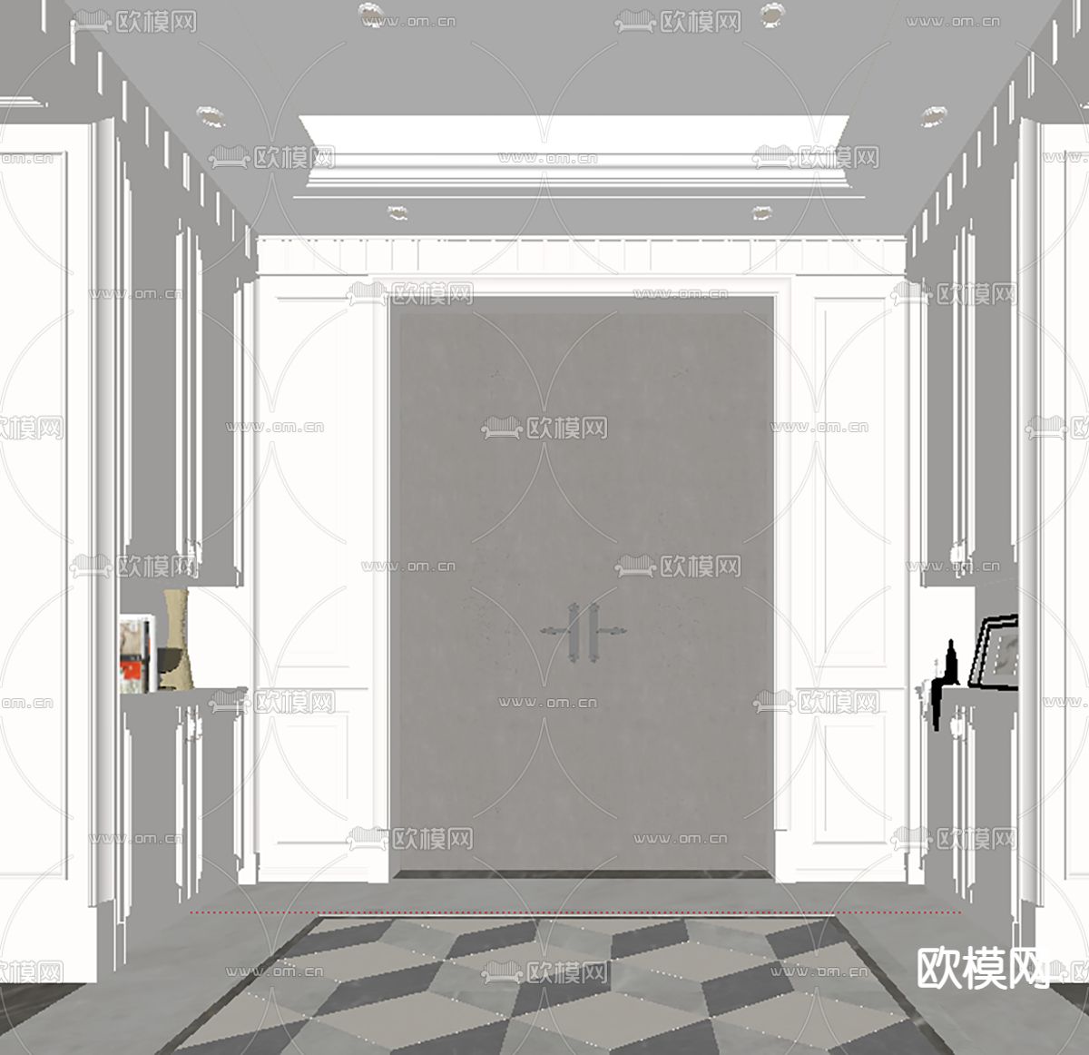 简欧玄关 门厅su模型下载（渲染图1）