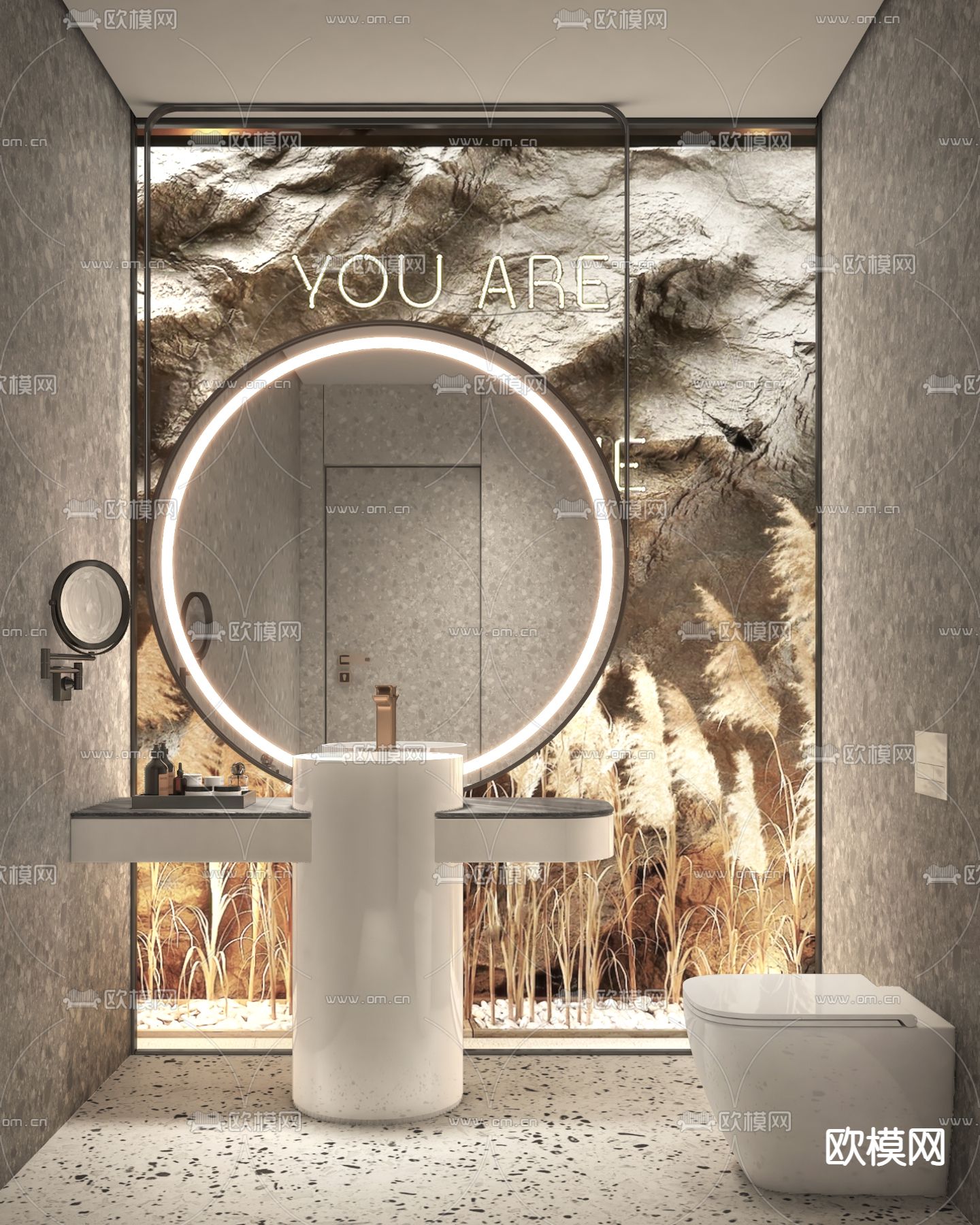 现代卫生间 洗手间su模型下载（渲染图2）