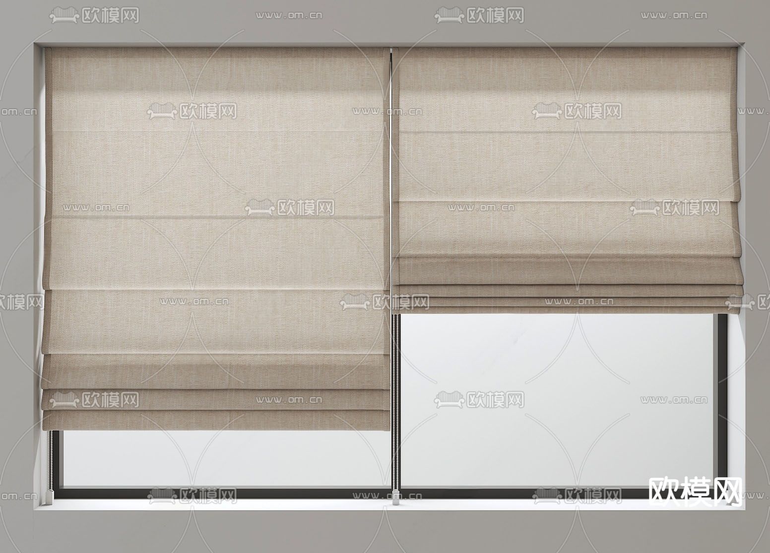 卷帘 麻布窗帘 遮光帘3d模型下载
