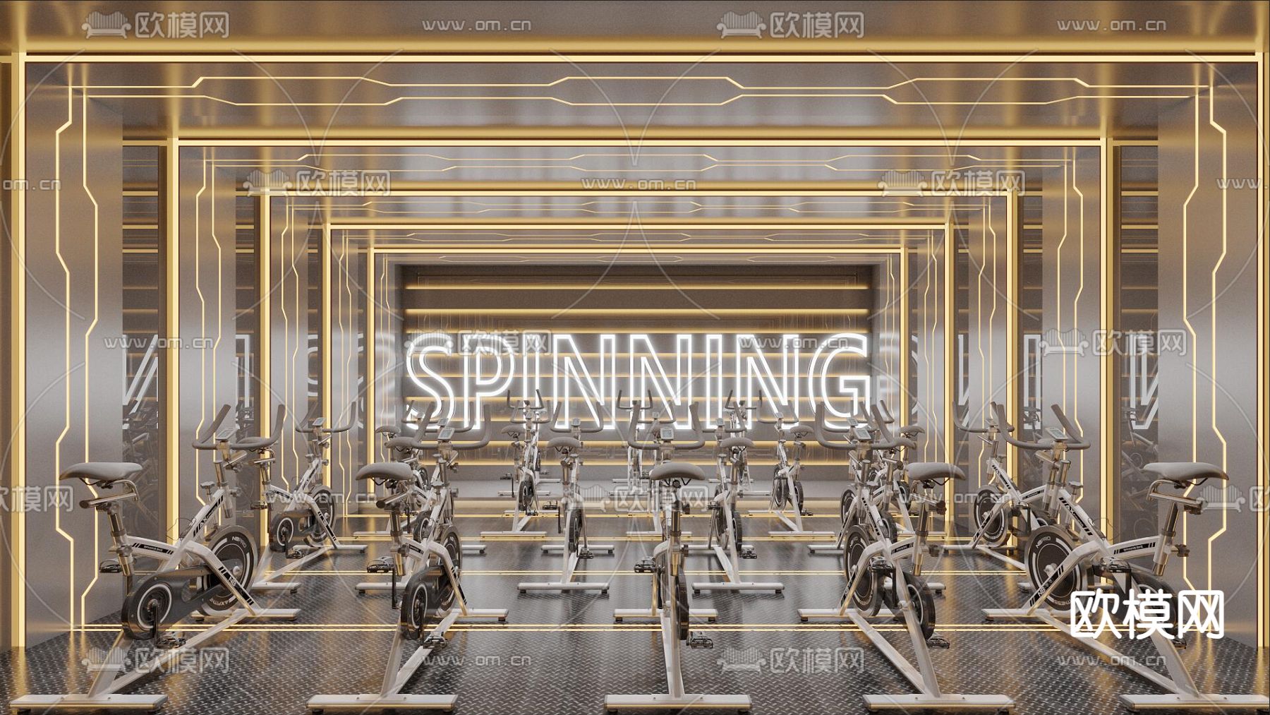 健身房3d模型下载