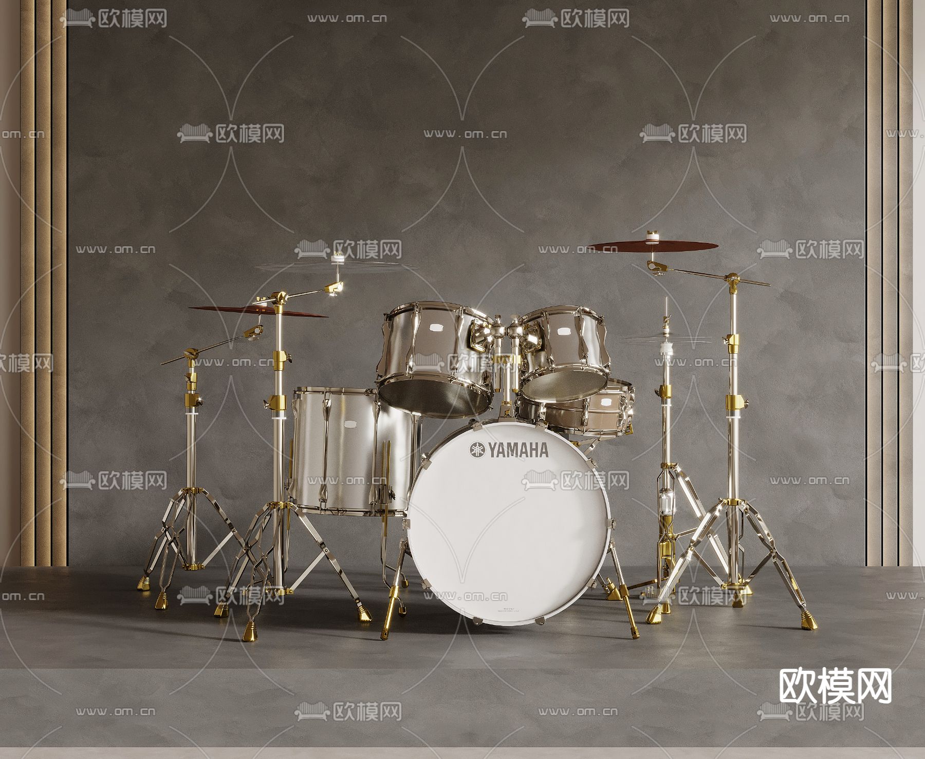 打击乐器 架子鼓3d模型下载