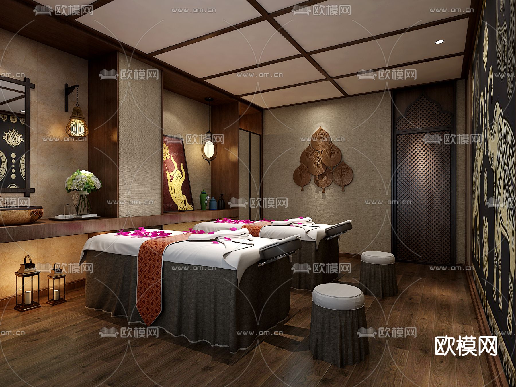 东南亚美容院 SPA包间3d模型下载