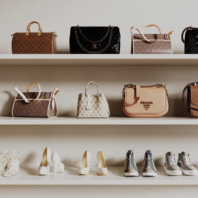  女士包包 手提包 女士鞋su模型 