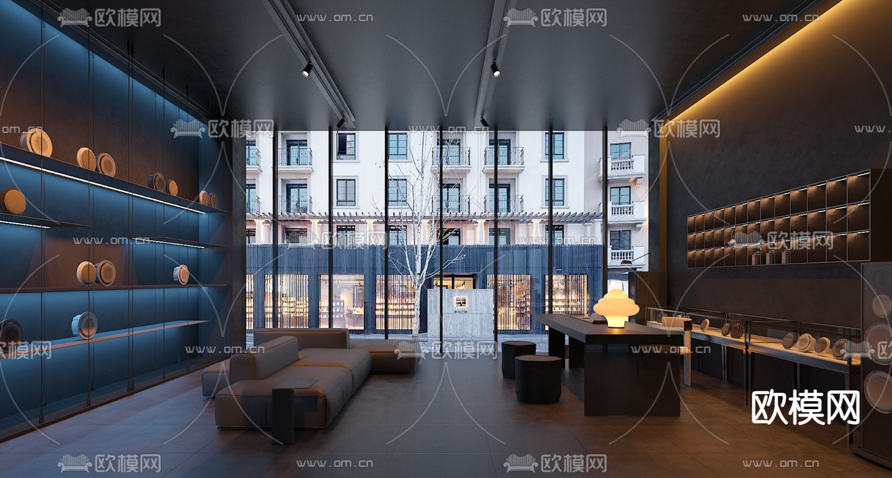 现代汽车音响店 汽修店3d模型下载（渲染图1）