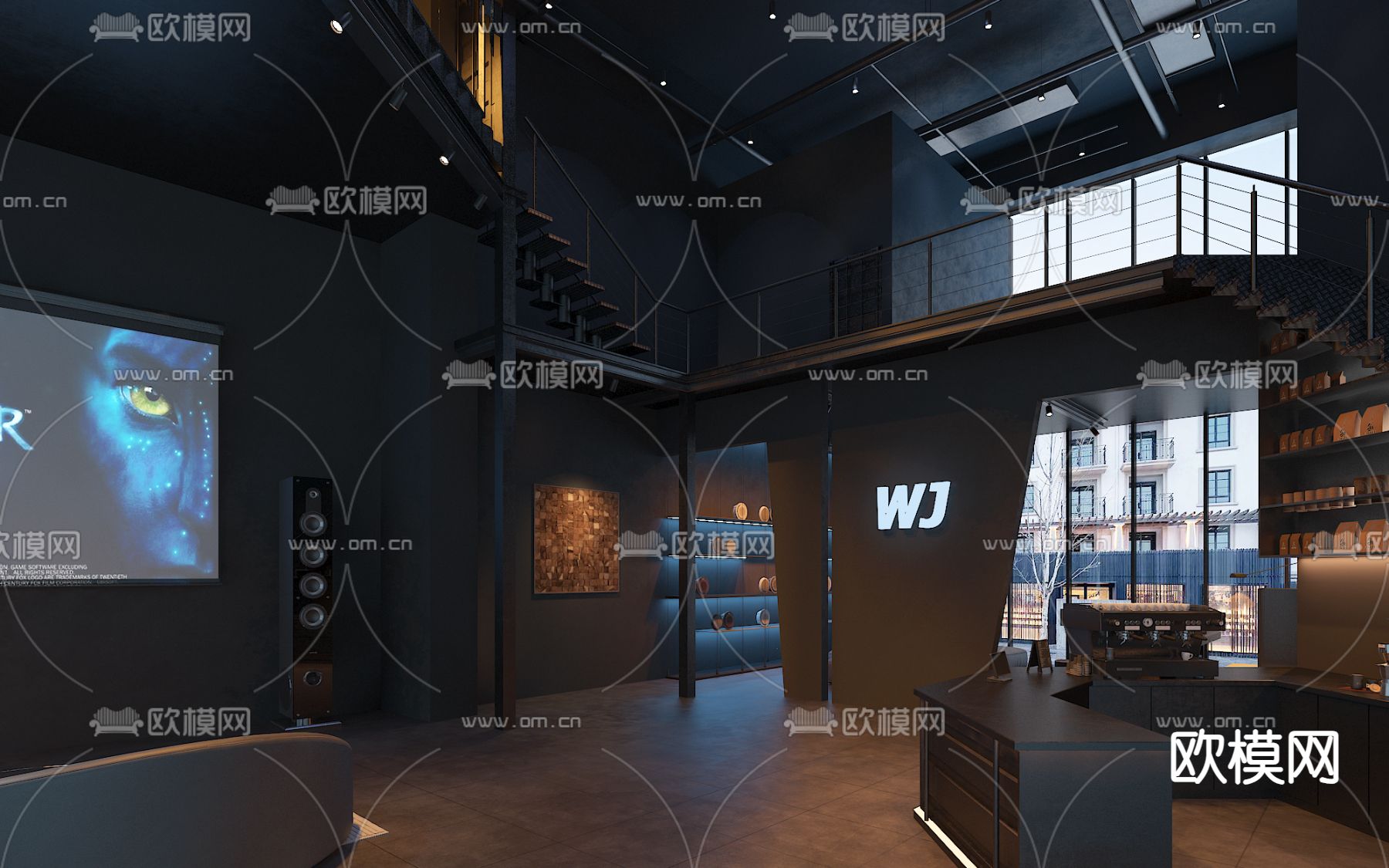 现代汽车音响店 汽修店3d模型下载（渲染图2）