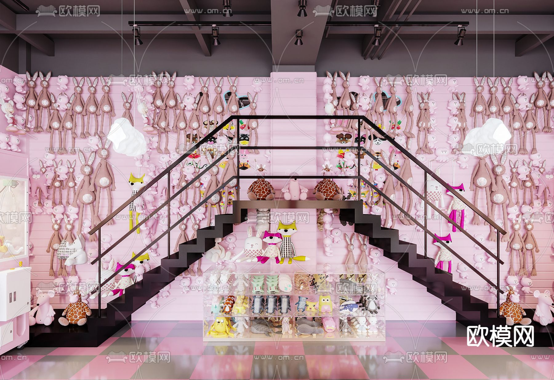 现代娱乐城 抓娃娃店3d模型