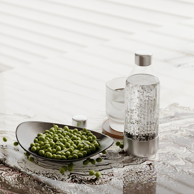  水杯 玻璃杯 果盘 水壶su模型 