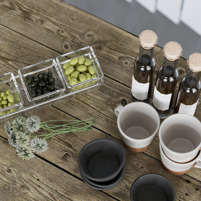  水杯 水果 饮具 果盘su模型 