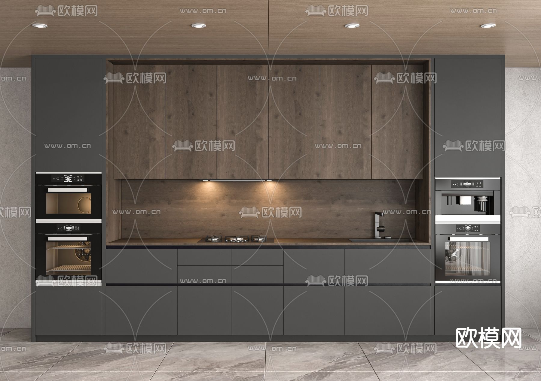 现代橱柜3d模型下载