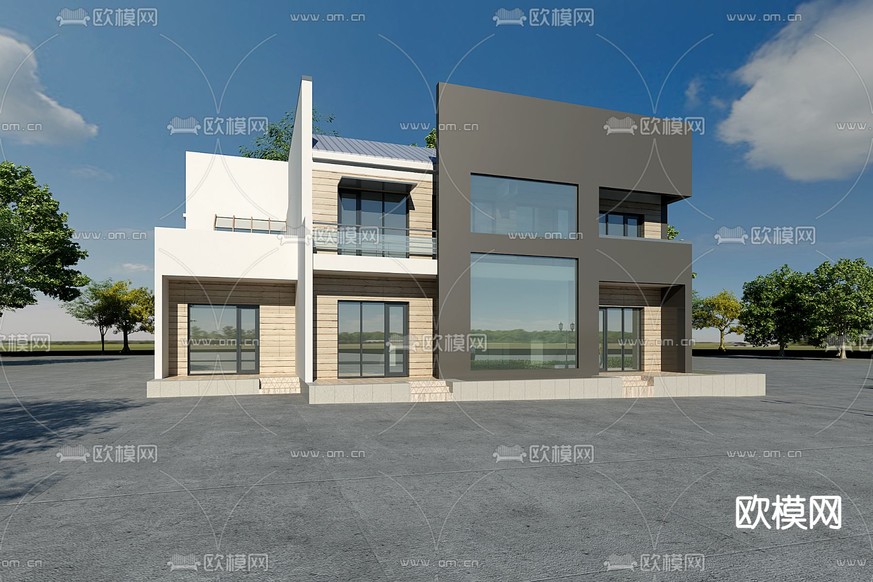 独栋别墅外观3d模型下载