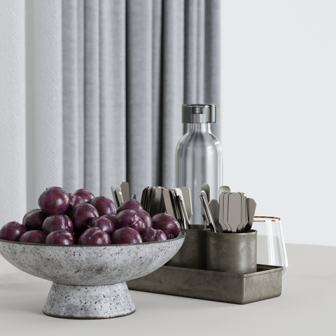  水果 果盘 李子su模型 