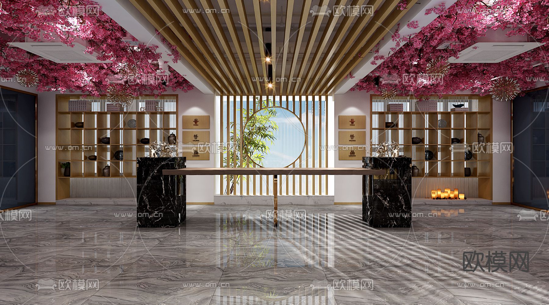 新中式美容院 SPA店3d模型下载（渲染图3）