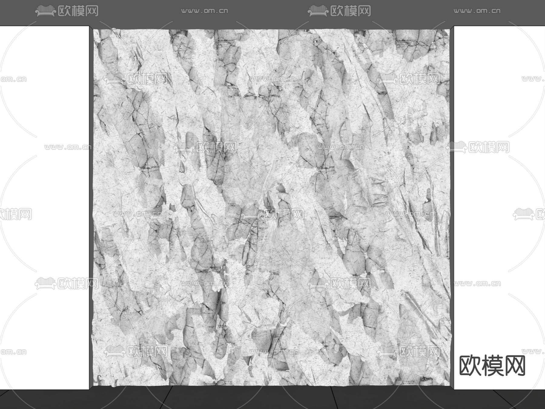 现代毛石背景墙su模型