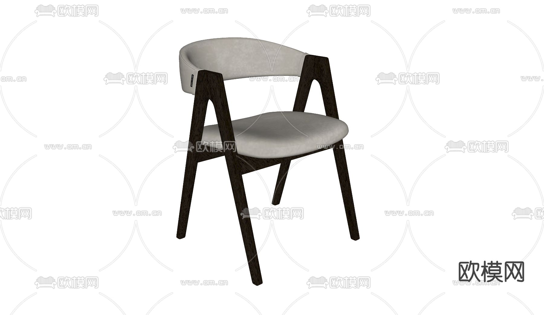 现代单椅 椅子 餐椅su模型下载（渲染图1）