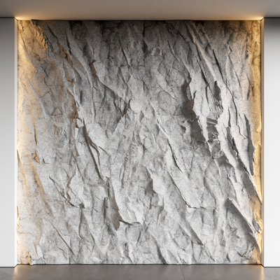 现代毛石背景墙su模型