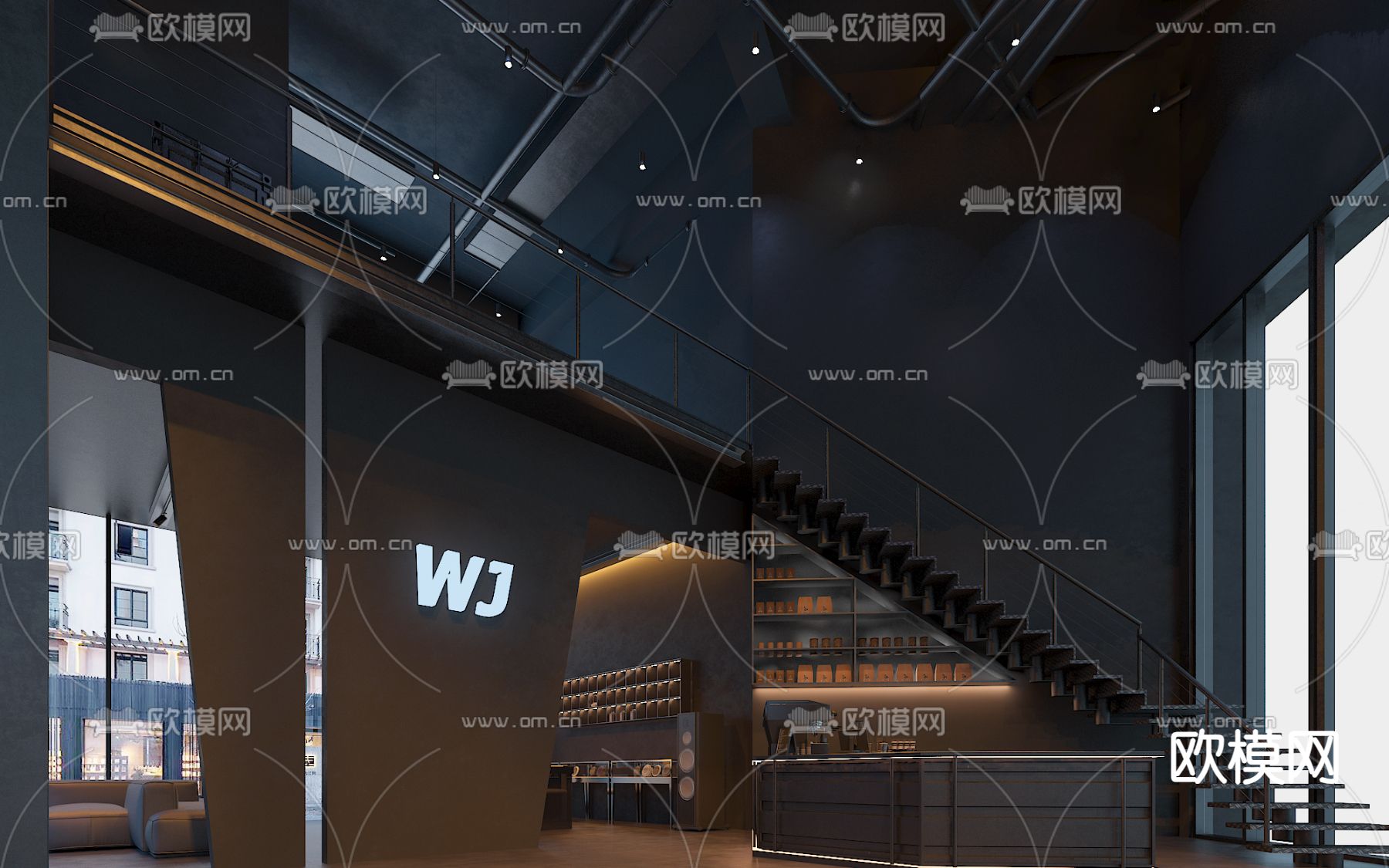 现代汽车音响店 汽修店3d模型下载（渲染图3）