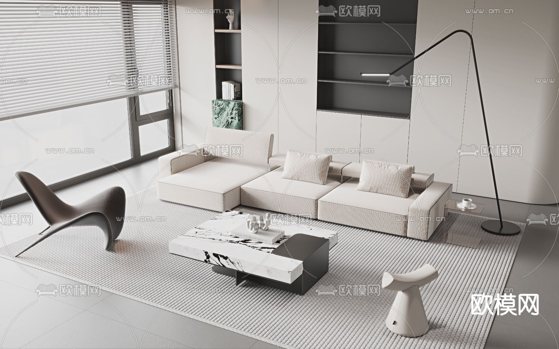 意式组合沙发3d模型下载