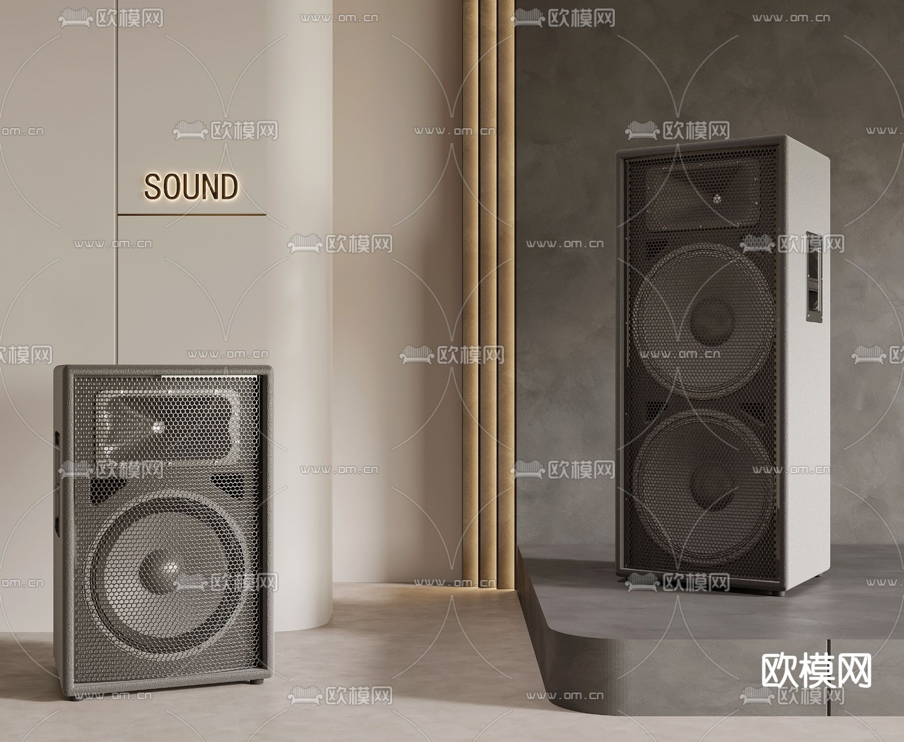 立式音响 音箱3d模型下载