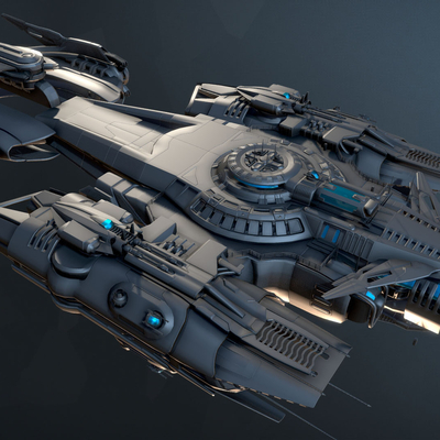  宇宙战舰 太空飞船su模型 