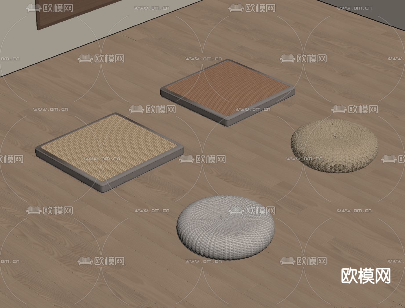 新中式蒲团 坐垫su模型下载（渲染图1）