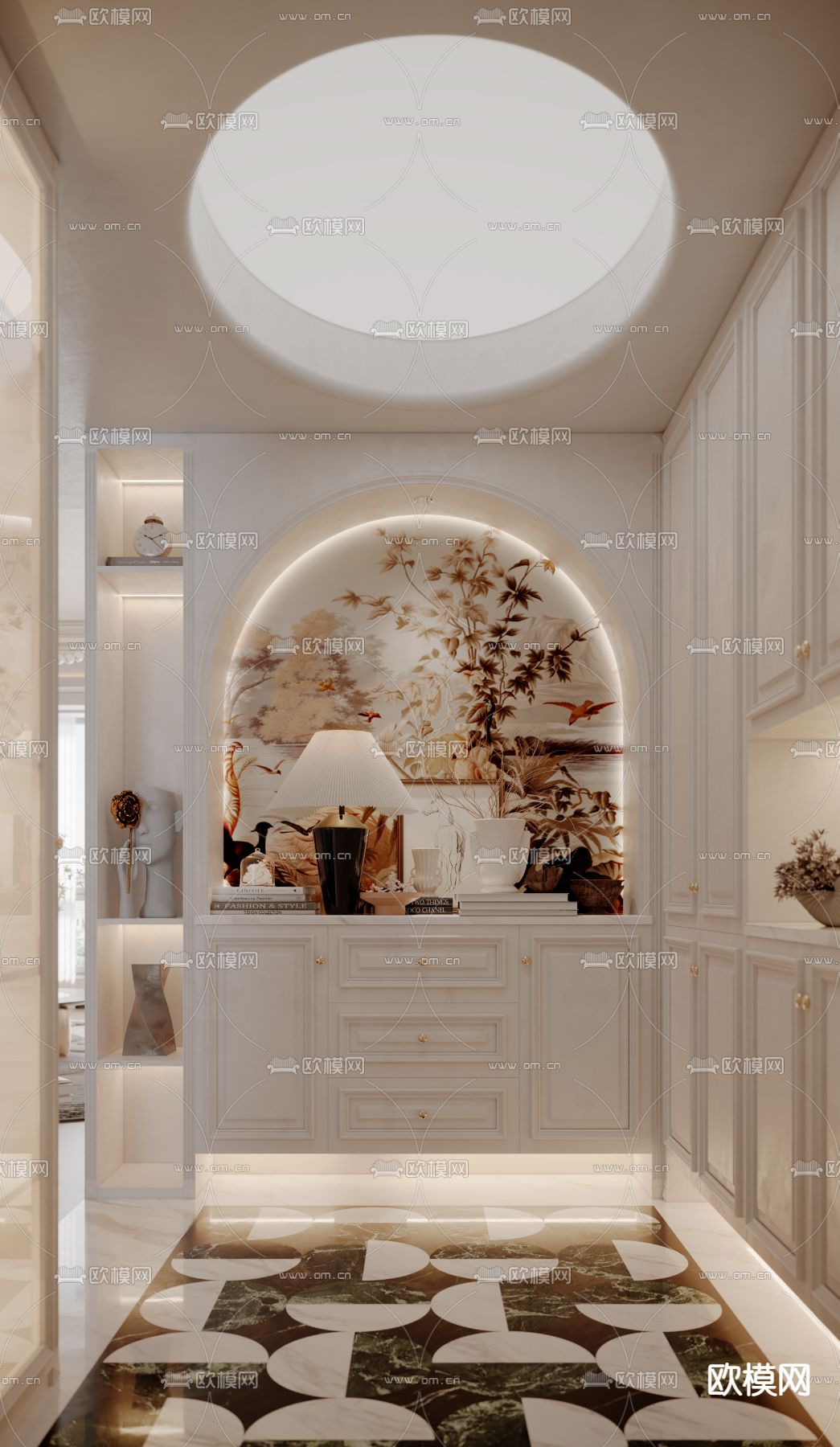 简欧门厅 玄关过道3d模型下载
