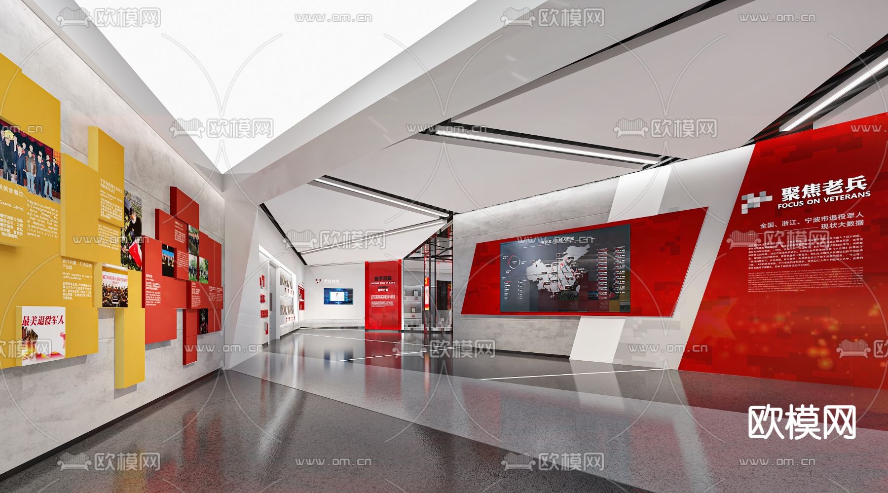 红色党建展厅su模型下载（渲染图7）