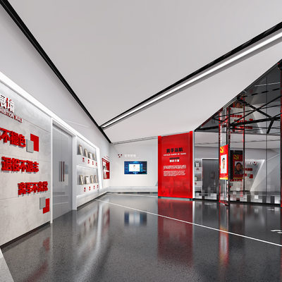  红色党建展厅su模型 