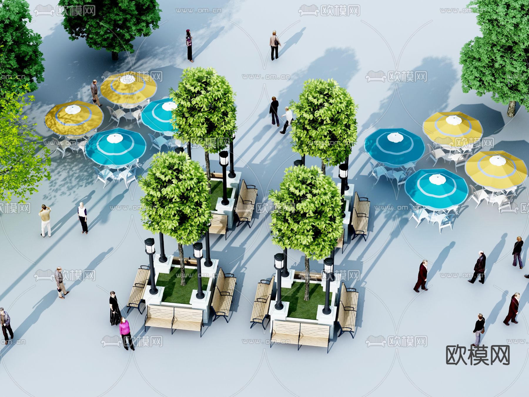 现代户外椅 树池椅3d模型下载