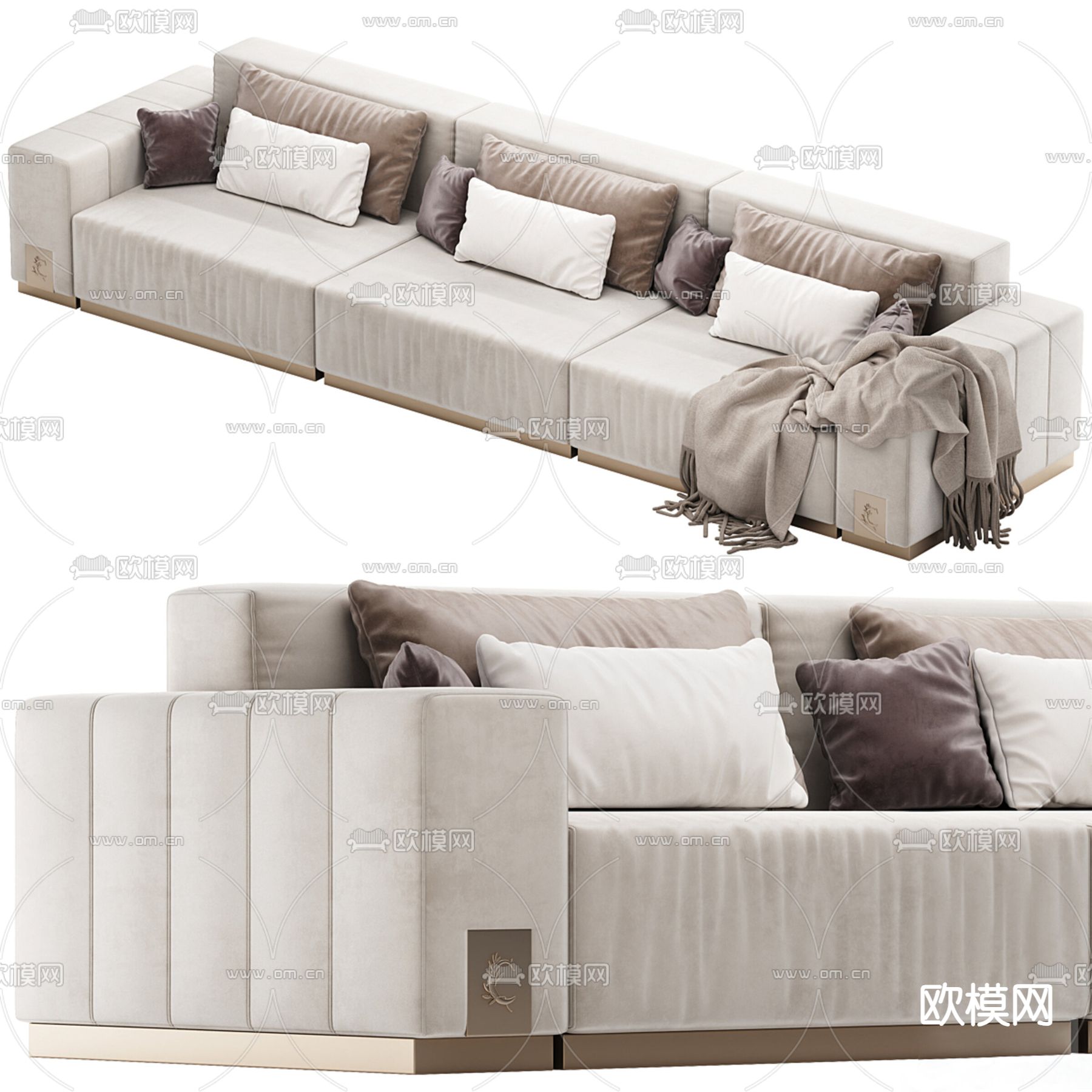 现代三人沙发3d模型下载