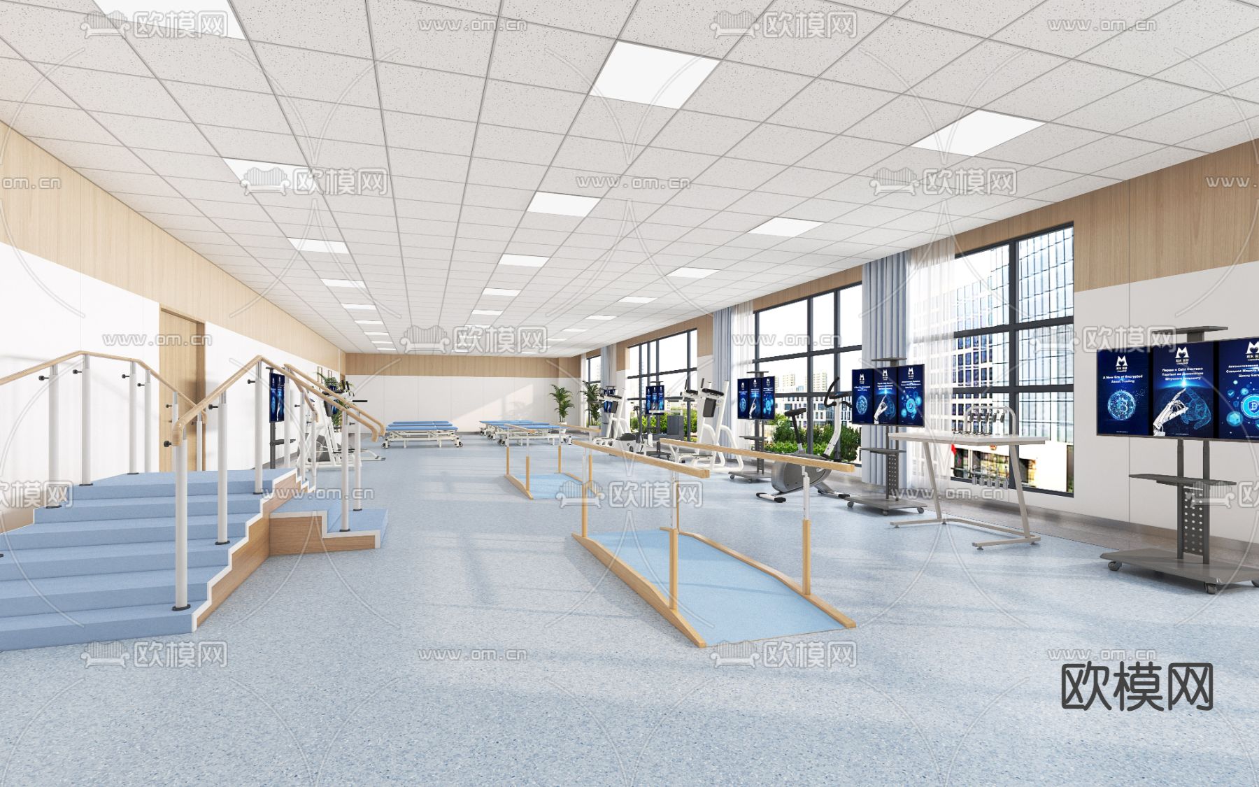 医院康复室 训练室su模型下载（渲染图3）
