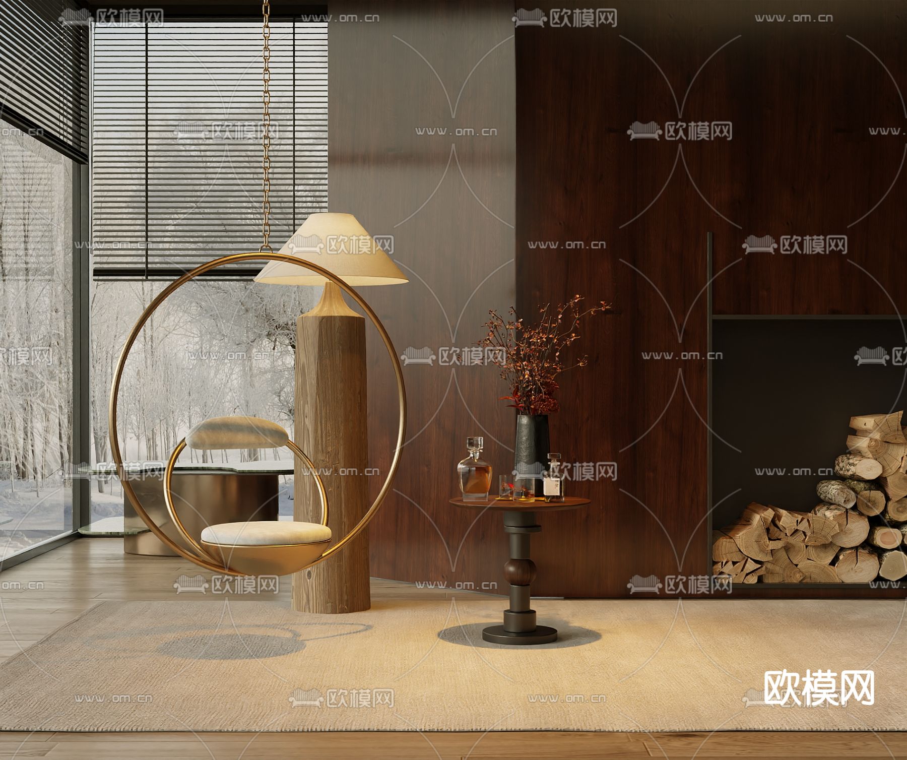 轻奢椅子 吊椅3d模型下载