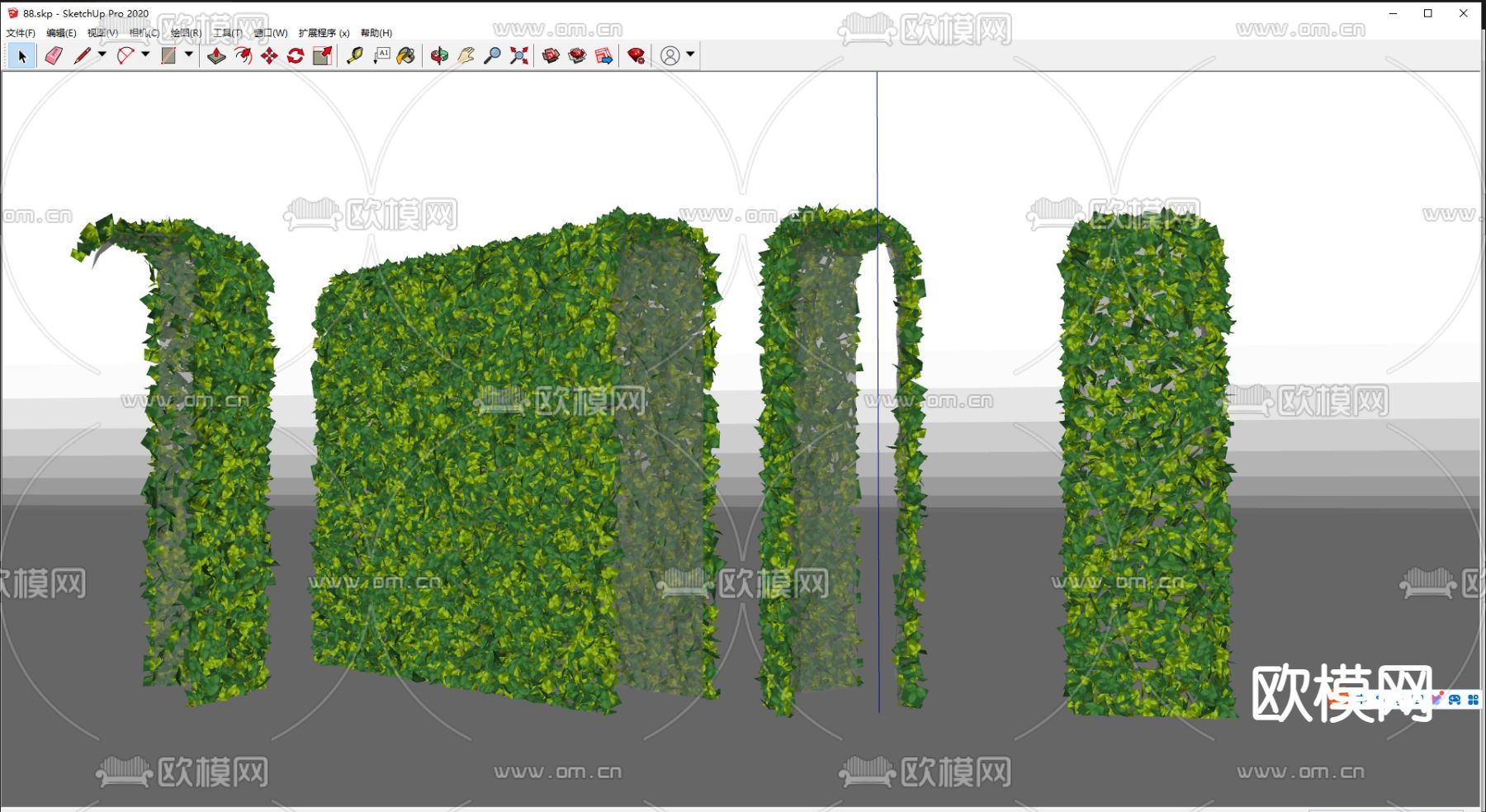 植物墙su模型下载（渲染图1）