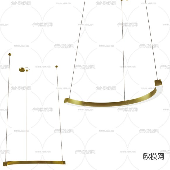 Maxlight 弧形吊灯3d模型下载