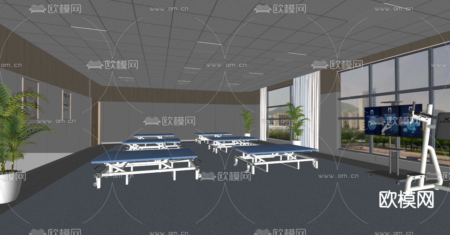 医院康复室 训练室su模型下载（渲染图4）