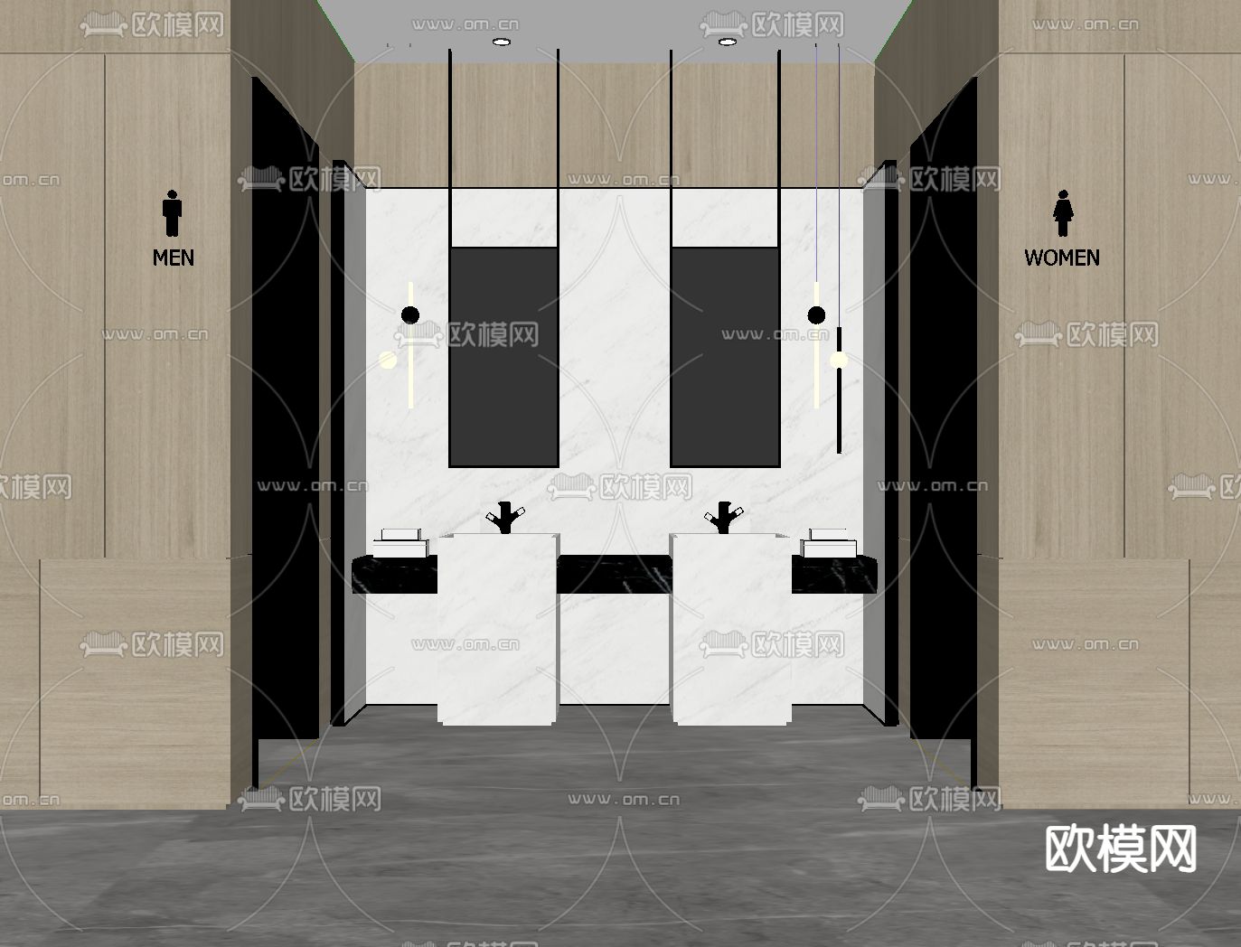 卫生间 洗手间su模型下载（渲染图1）