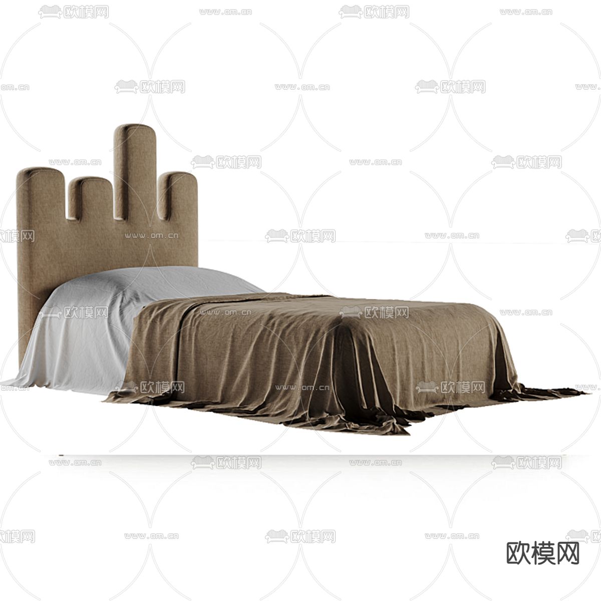 意式单人床3d模型下载